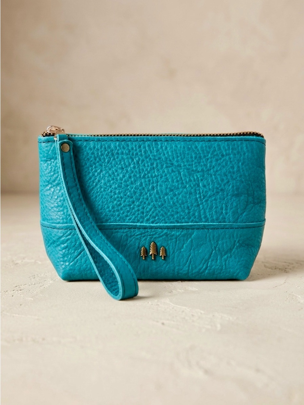 Portland Leather Co. Teal Wristlet Clutch